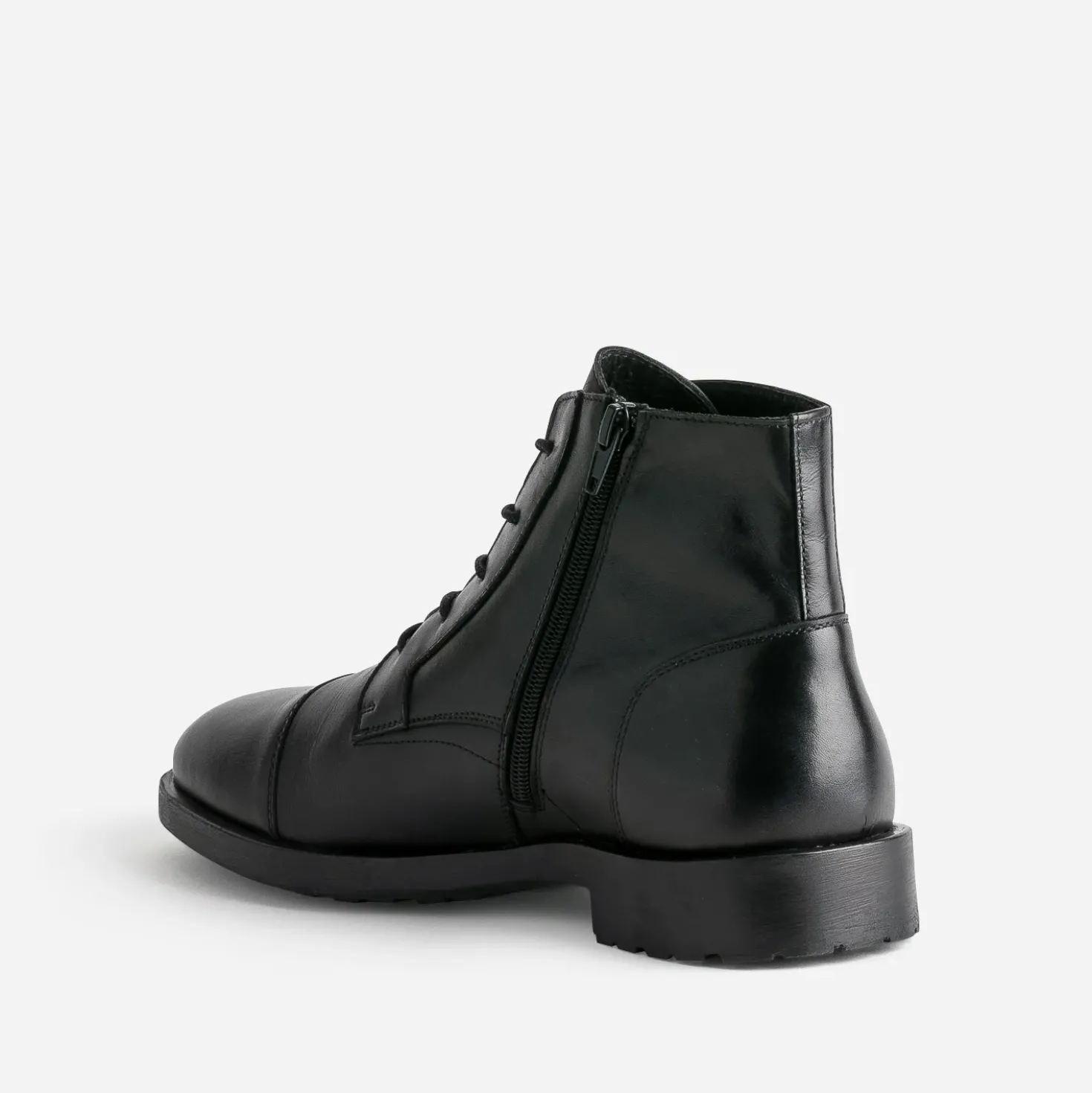 Boots à lacet noir cuir