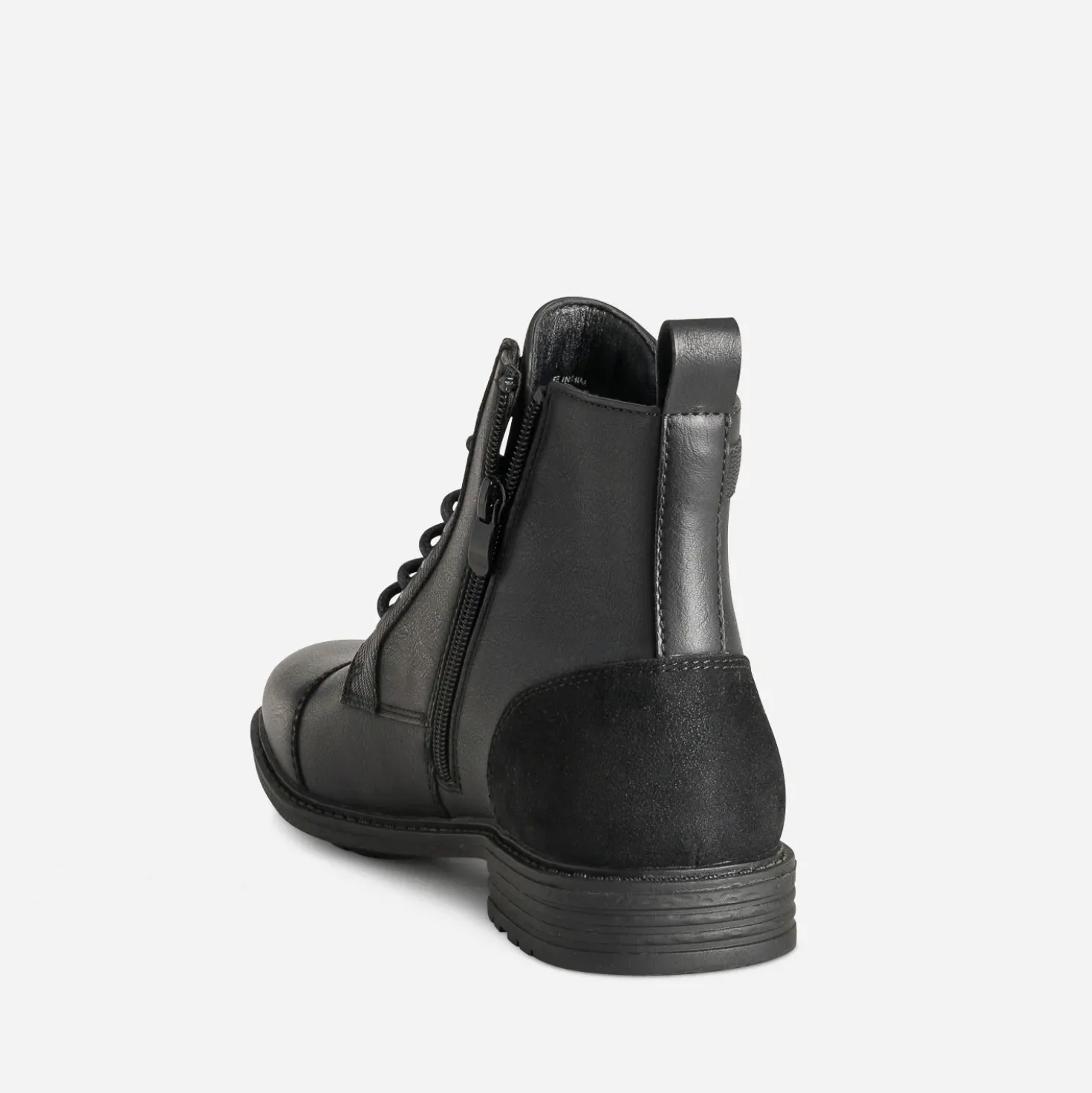 Boots à lacet noir cuir bout droit