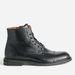 Boots à lacet noir cuir bout droit