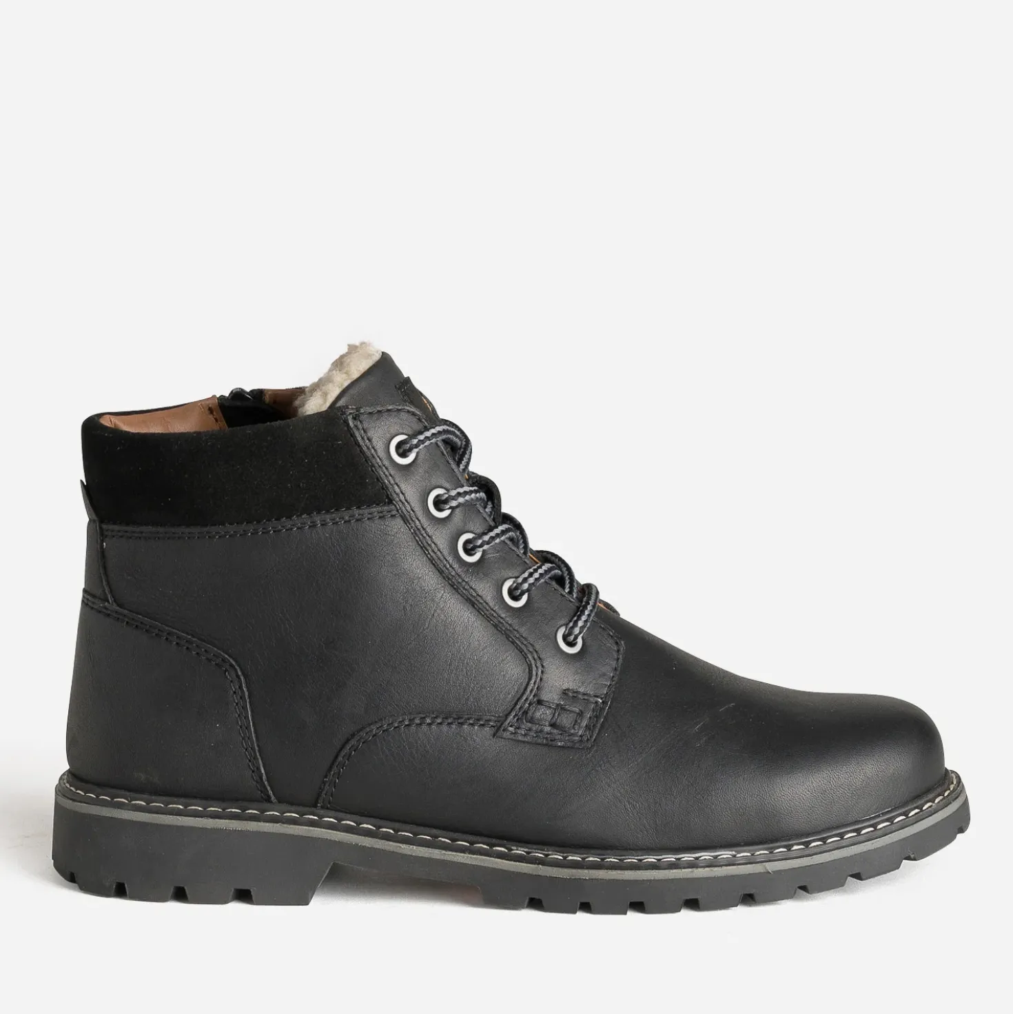 Boots à lacet noir cuir semelle crantée