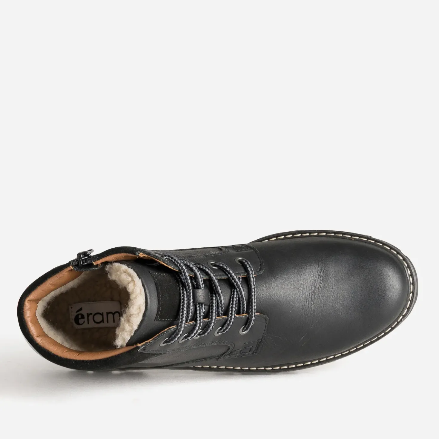 Boots à lacet noir cuir semelle crantée