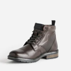 Boots à lacet REDSKINS marron en cuir