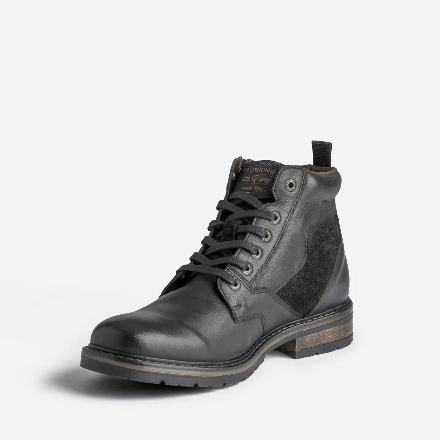 Boots à lacet REDSKINS noir en cuir