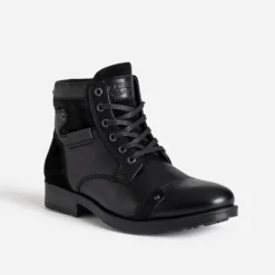 Boots à lacet REDSKINS noir en cuir