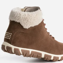 Boots à lacet TBS camel en cuir velours fourré