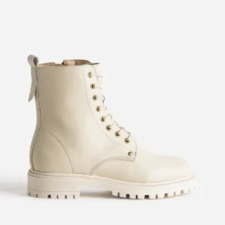 Boots à lacet TEXTO écru cuir à semelle crantée