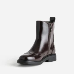 Boots marron bout fleuri
