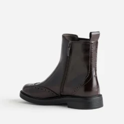Boots marron bout fleuri