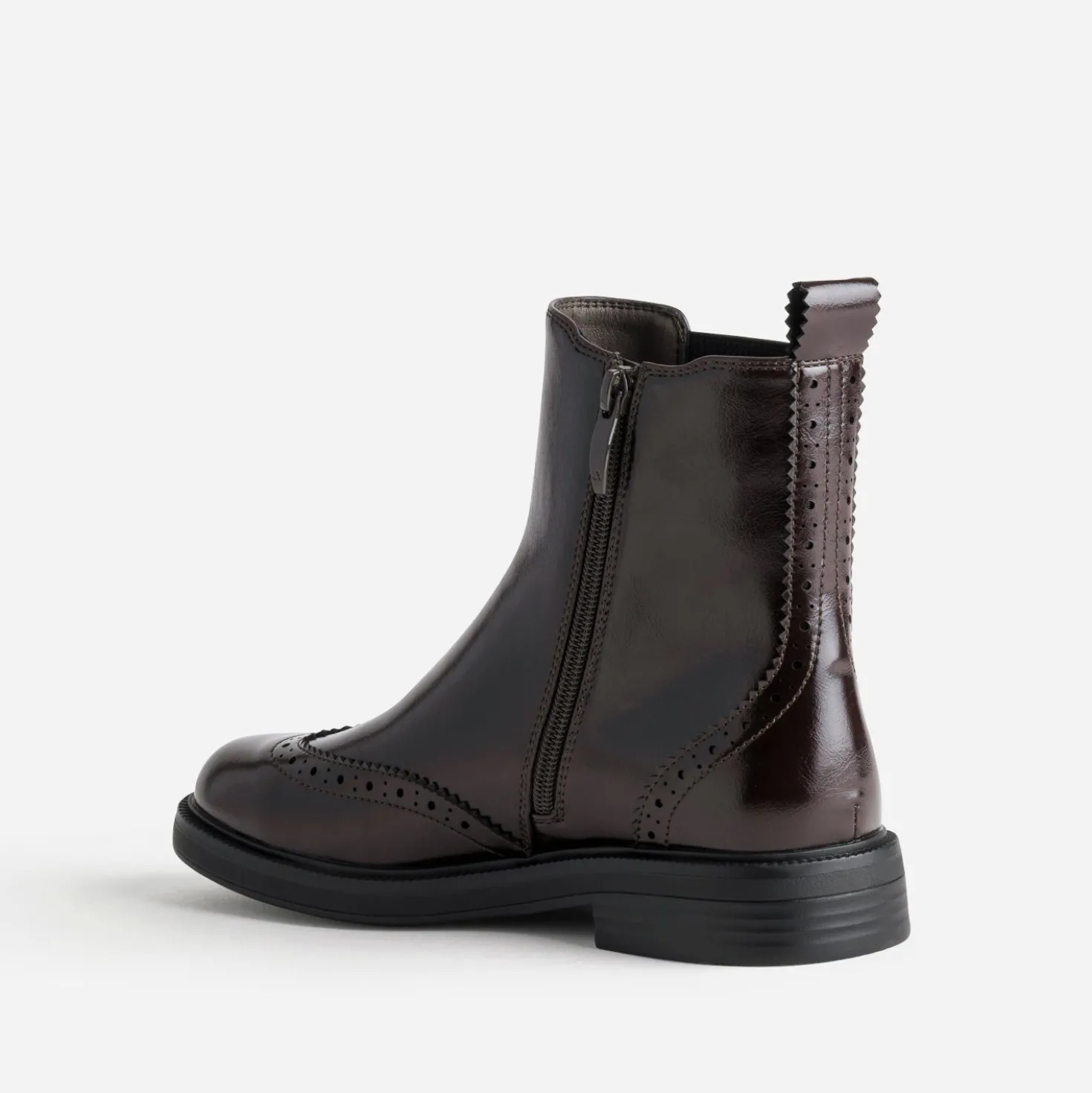 Boots marron bout fleuri