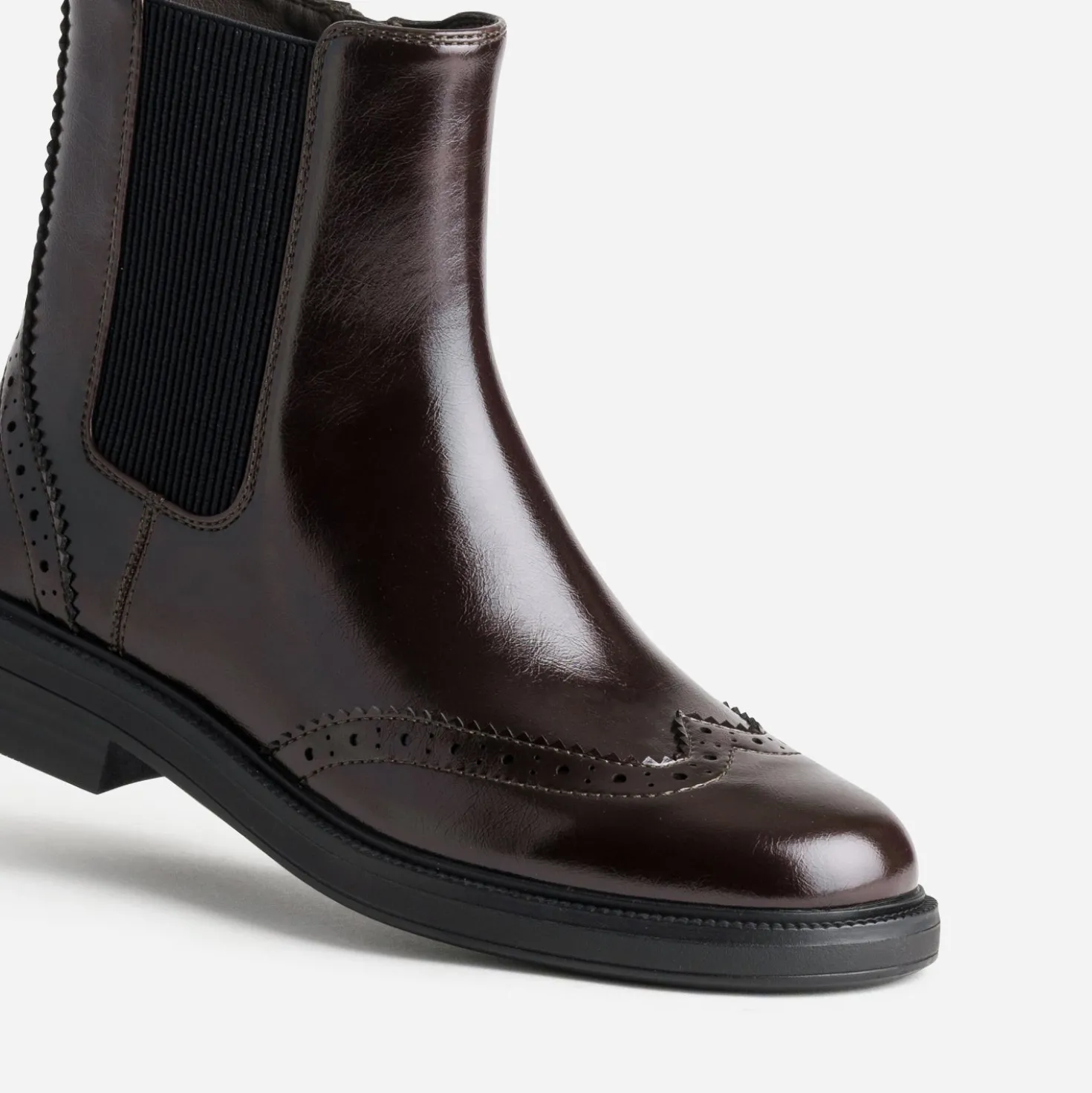 Boots marron bout fleuri