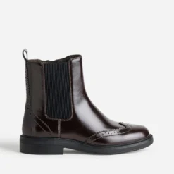 Boots marron bout fleuri