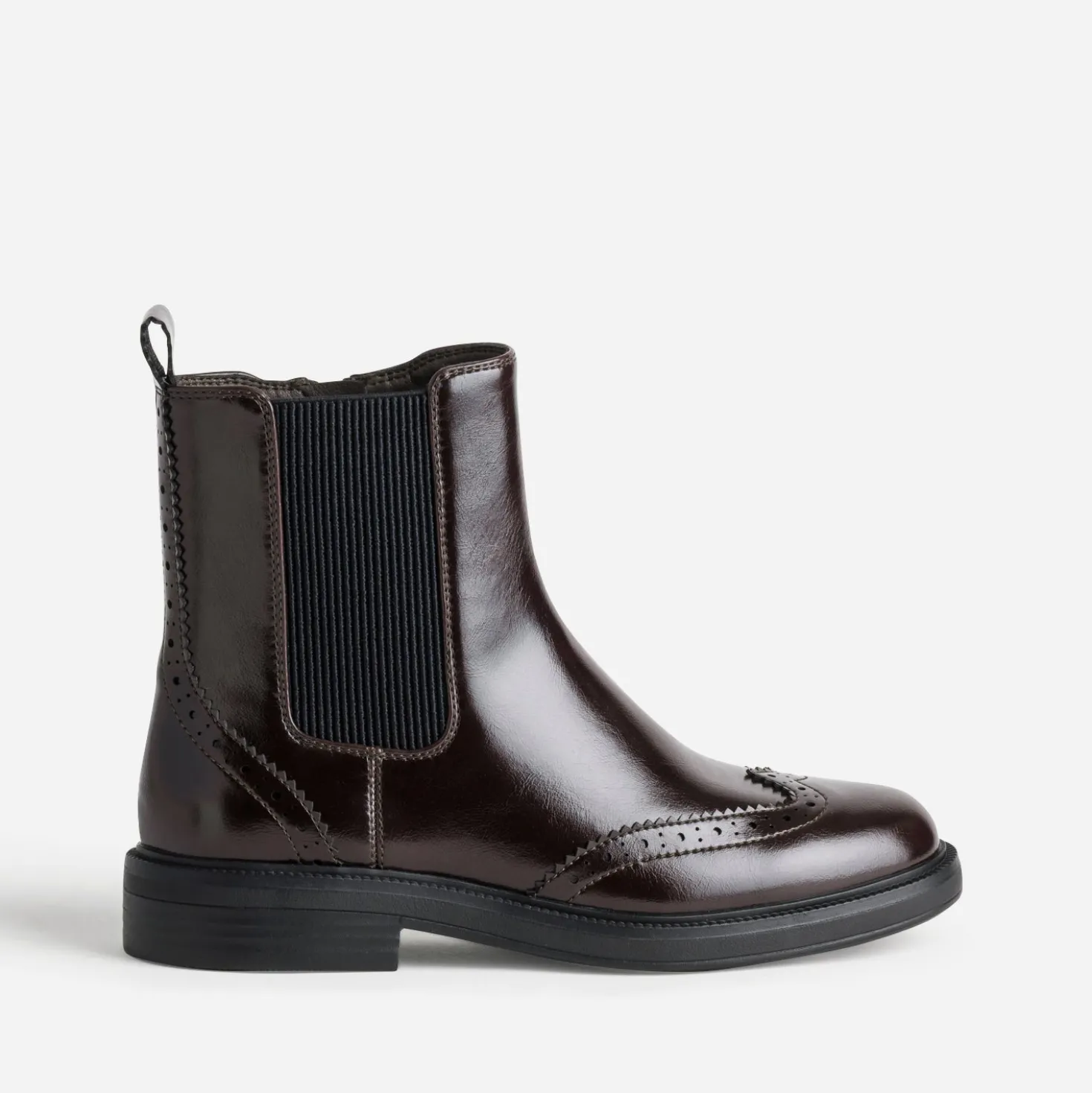 Boots marron bout fleuri