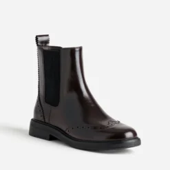 Boots marron bout fleuri
