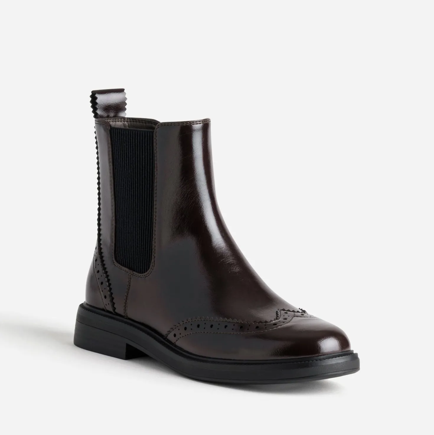 Boots marron bout fleuri