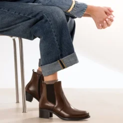 Boots marron cuir