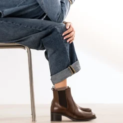Boots marron cuir