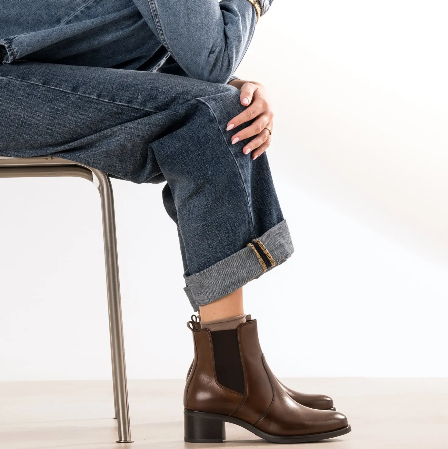 Boots marron cuir