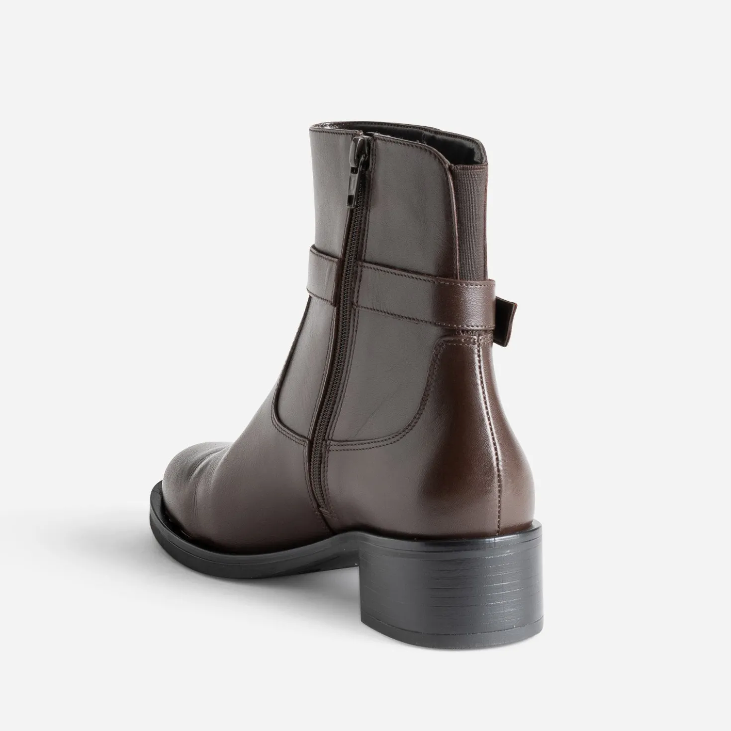 Boots marron cuir avec boucle