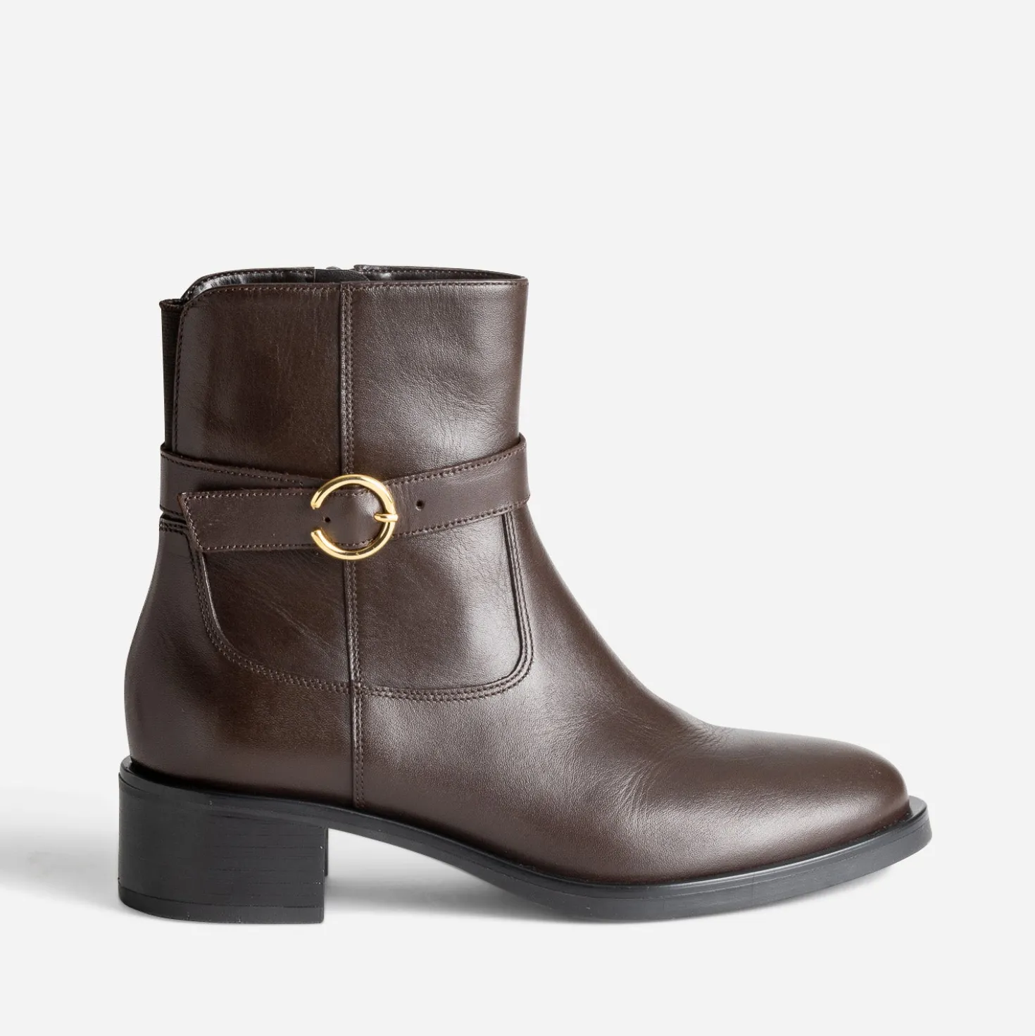 Boots marron cuir avec boucle