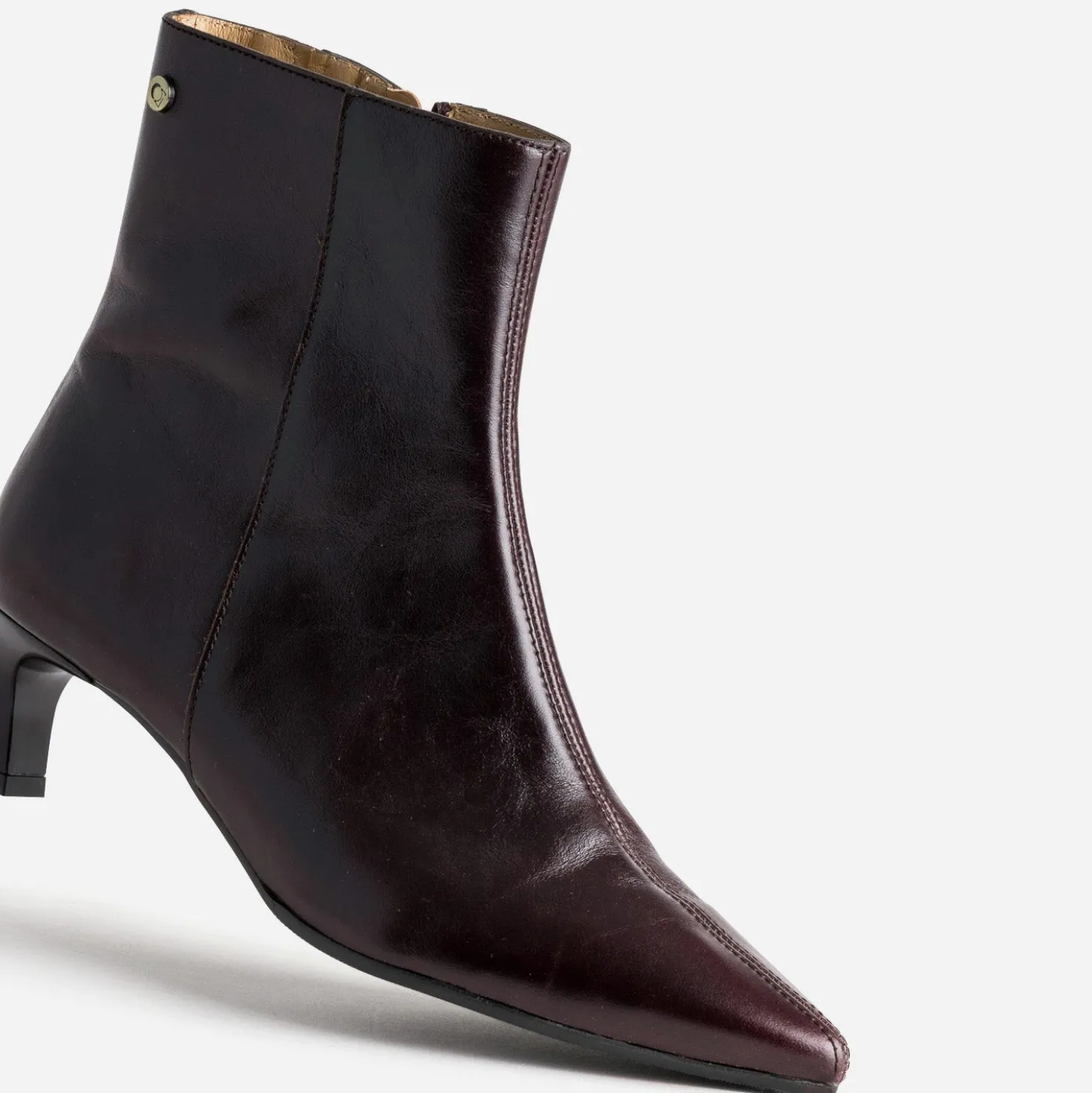 Boots marron cuir bout pointu