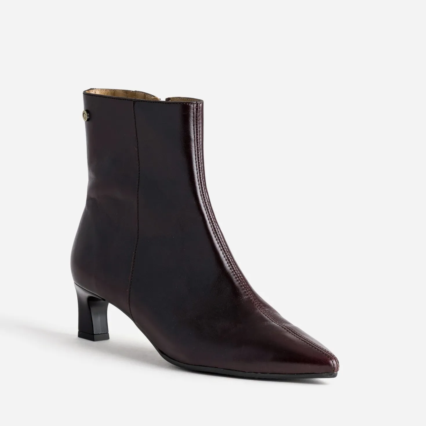 Boots marron cuir bout pointu