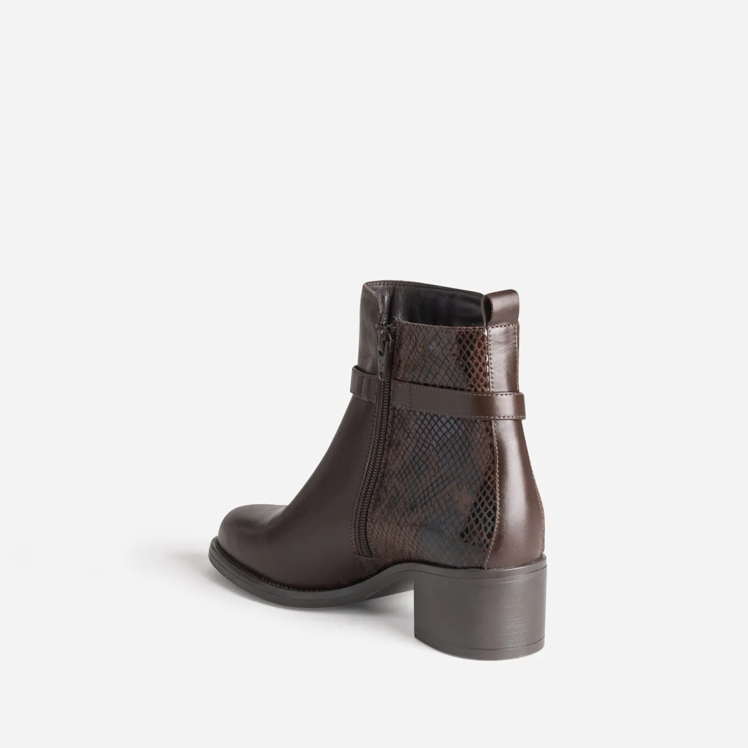 Boots marron cuir bride fantaisie