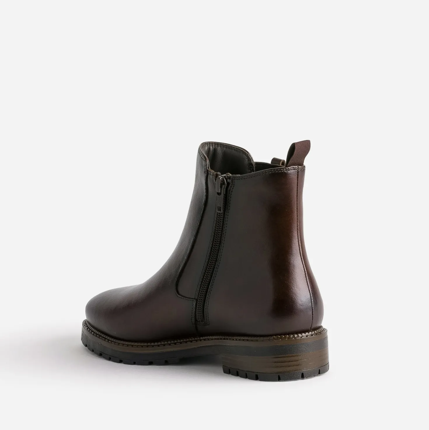 Boots marron cuir patte fantaisie