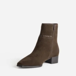 Boots marron cuir velours
