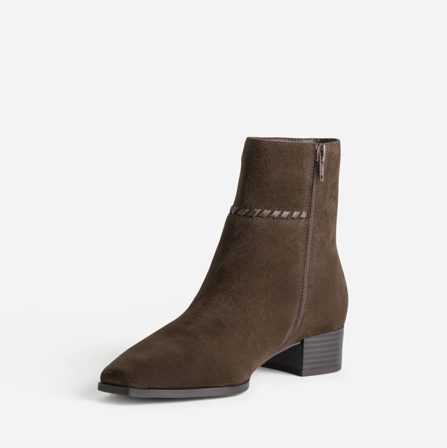 Boots marron cuir velours