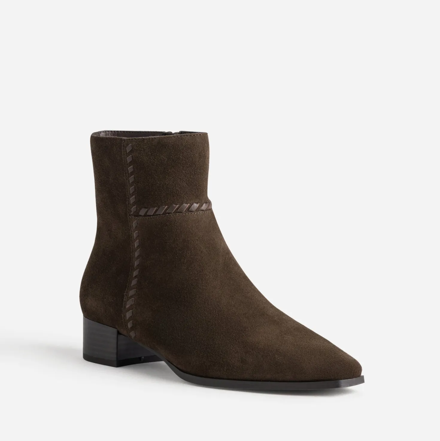 Boots marron cuir velours