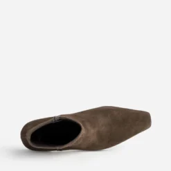 Boots marron cuir velours
