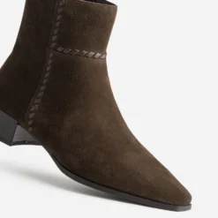 Boots marron cuir velours