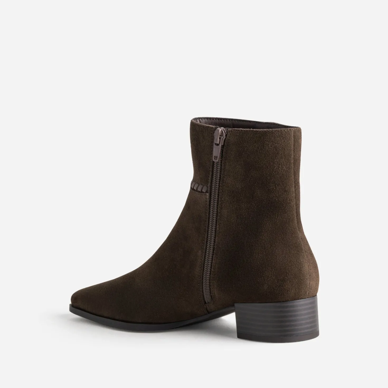 Boots marron cuir velours