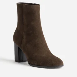 Boots marron cuir velours