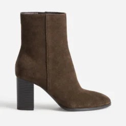 Boots marron cuir velours