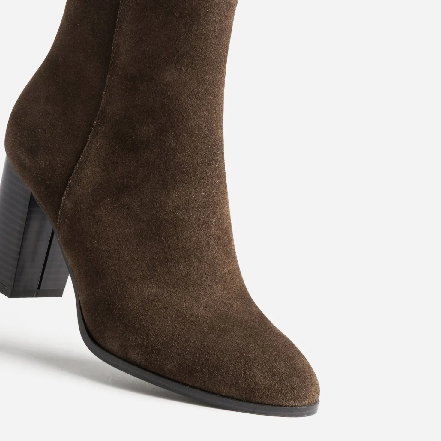 Boots marron cuir velours
