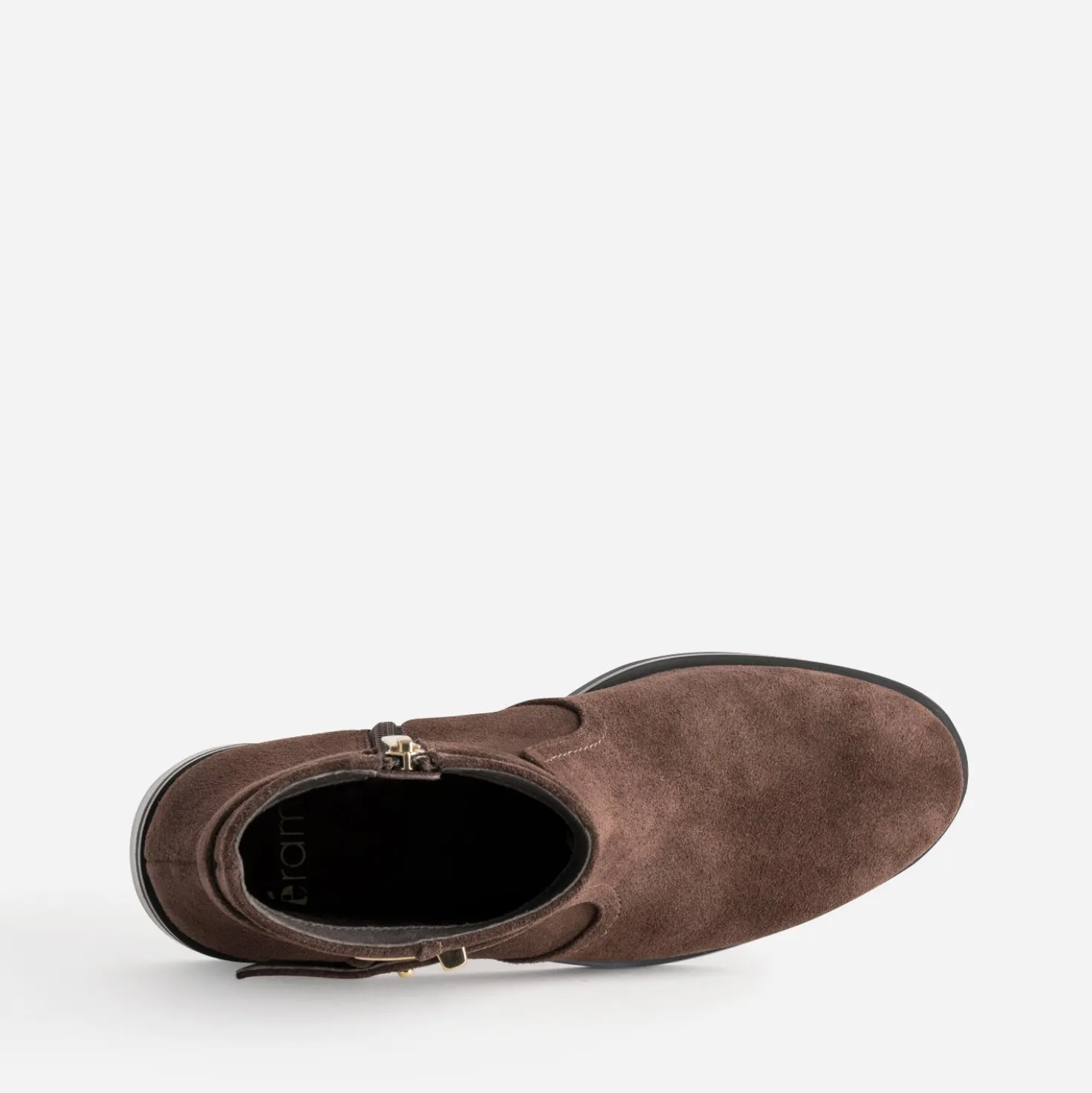 Boots marron cuir velours bride