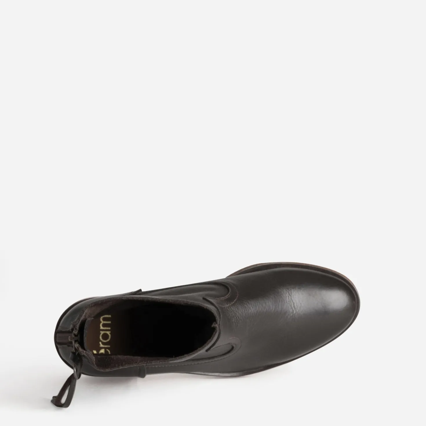 Boots marron cuir zip arrière