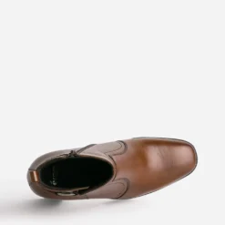 Boots marron en cuir à talon