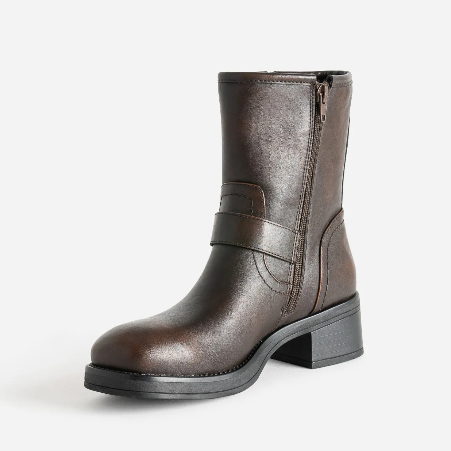 Boots marron esprit motard