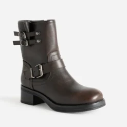 Boots marron esprit motard