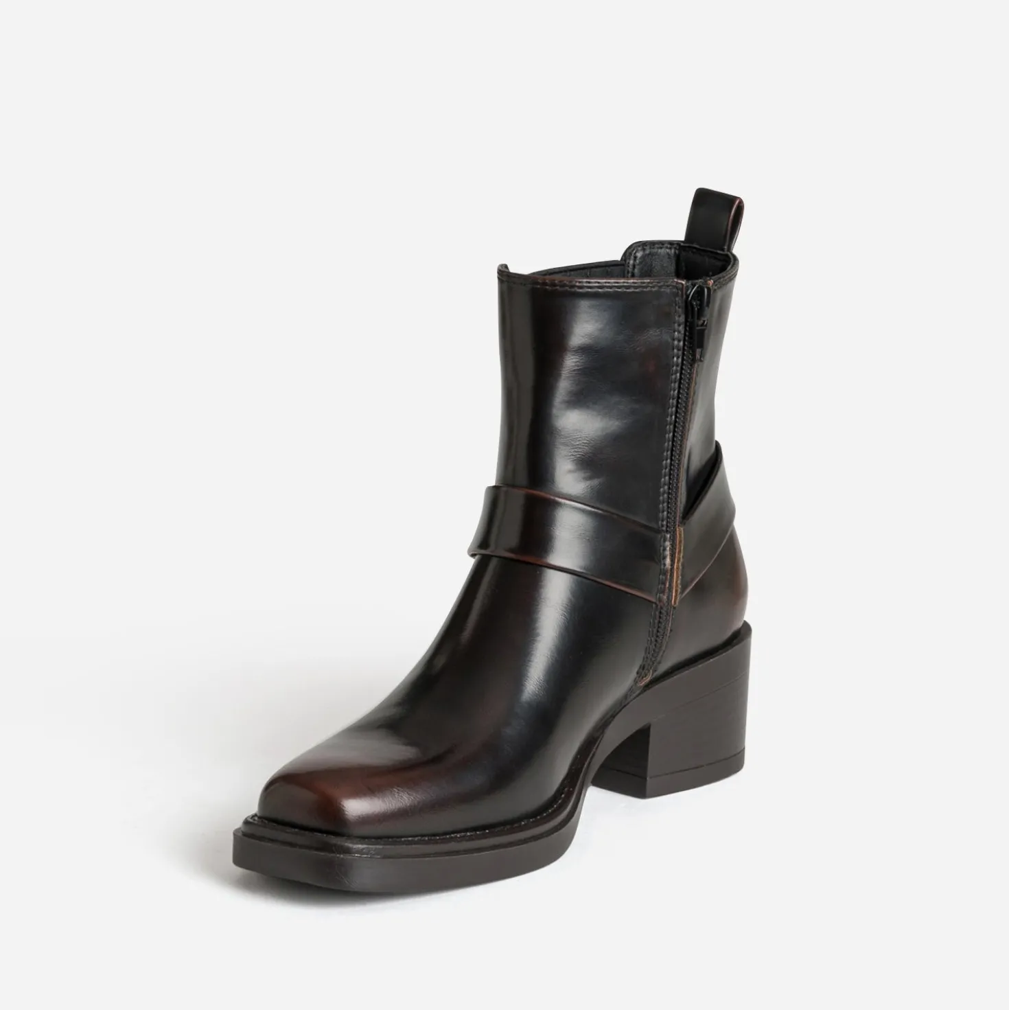 Boots marron esprit motard