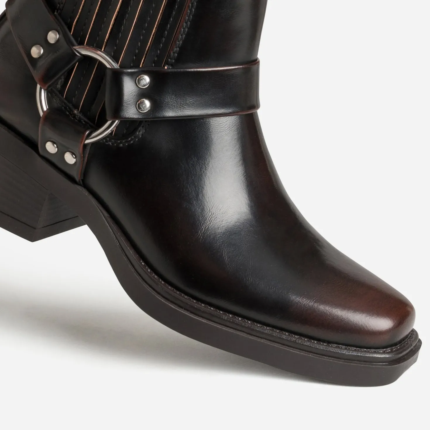 Boots marron esprit motard