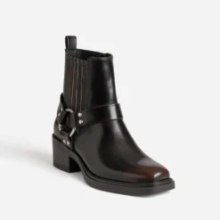 Boots marron esprit motard