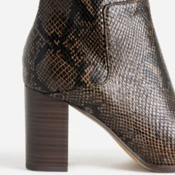 Boots marron imprimé effet python