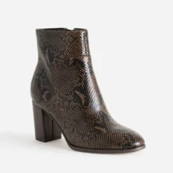 Boots marron imprimé effet python