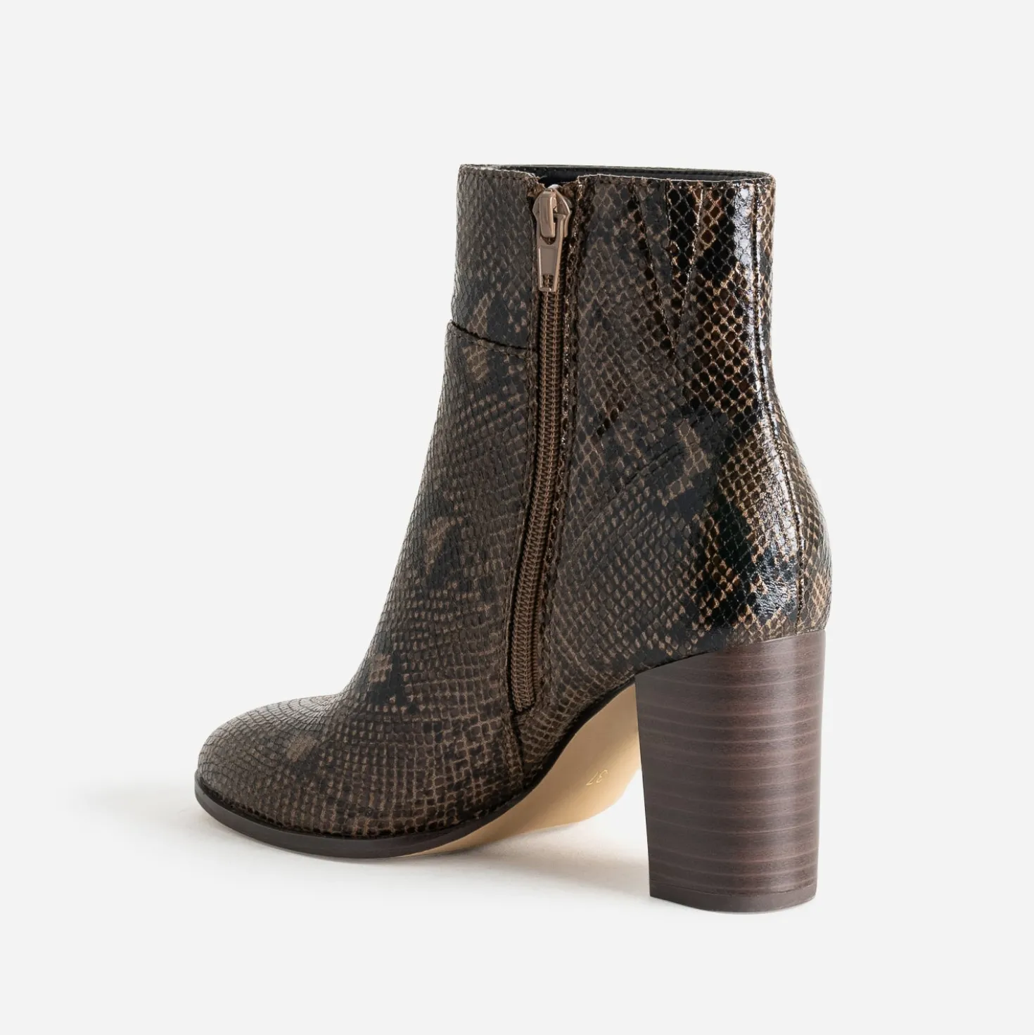 Boots marron imprimé effet python