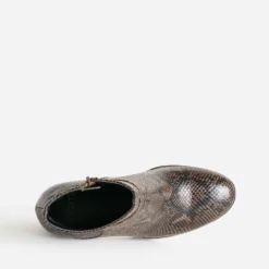 Boots marron imprimé effet python