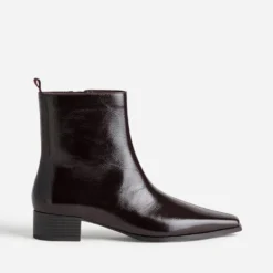 Boots marron verni cuir