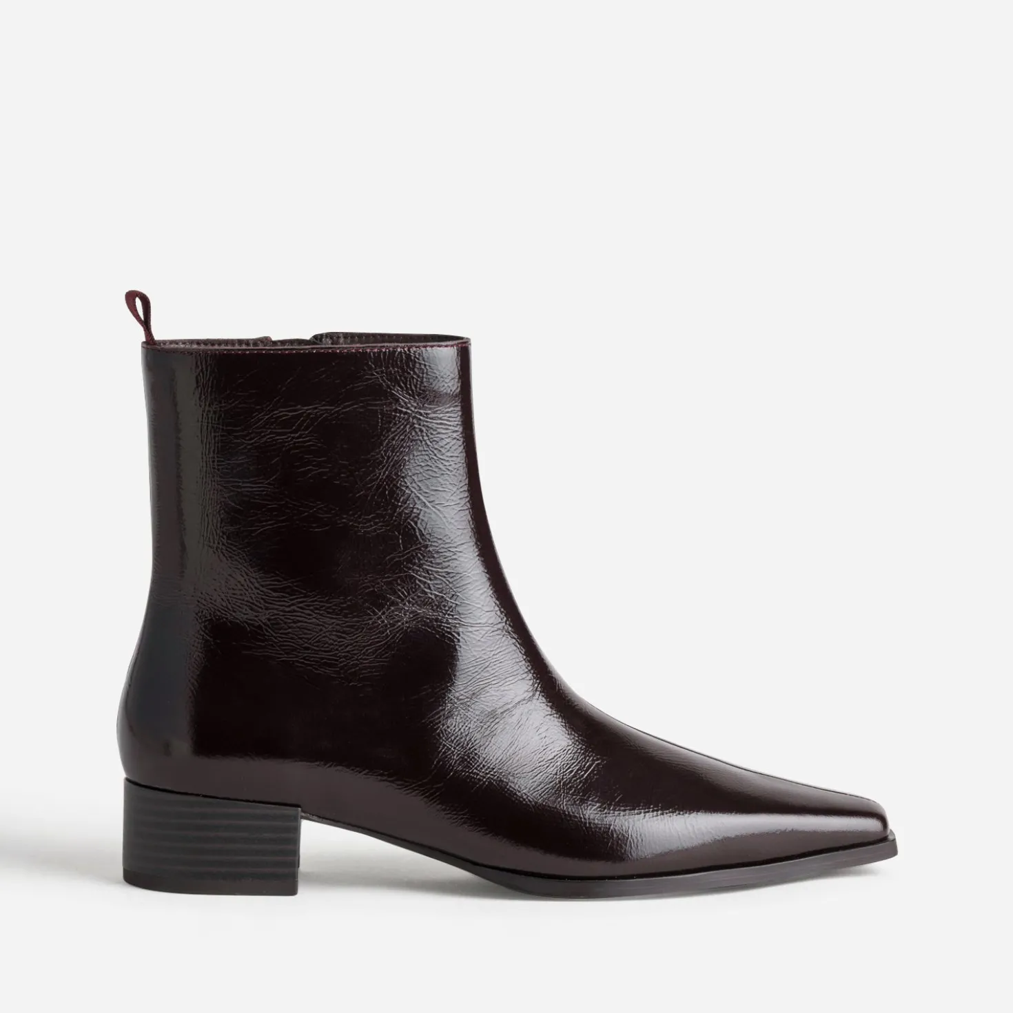 Boots marron verni cuir